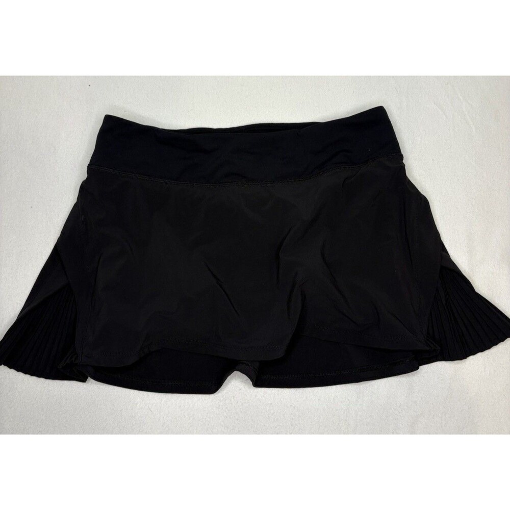 Lululemon Play It Off The Pleats Black Size 6 Tennis Pickleball Skirt Exc Cond